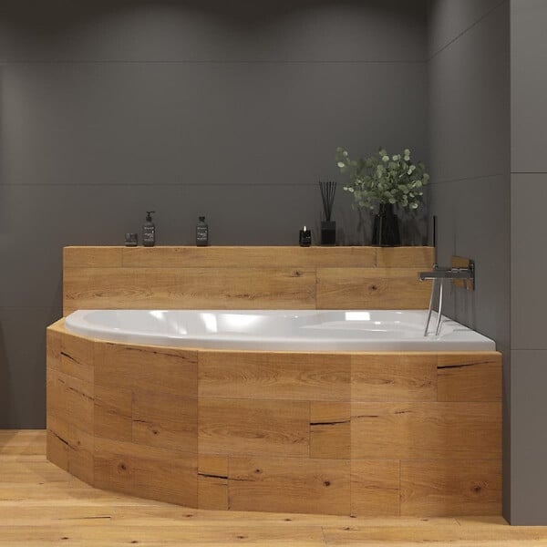 SIKO - 160x100 cm Fortuna Plus baignoire d'angle avec pieds, Acrylique, Droite, Blanc (FO1600PPLUS-SET) - large