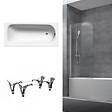 KALDEWEI - 180x80 cm Ensemble baignoire Saniform universelle + Pare baignoire pivotant chrome + pieds ( KW3751-SETP1) - vignette