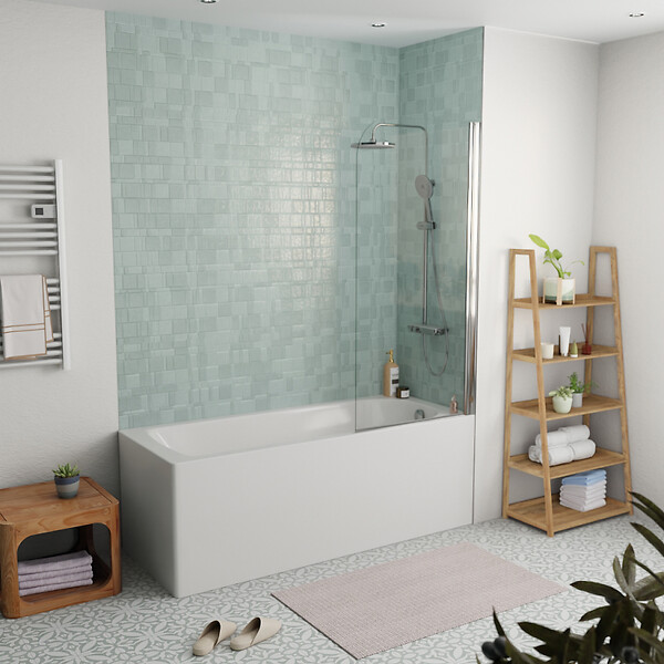 KALDEWEI - 180x80 cm Ensemble baignoire Saniform universelle + Pare baignoire pivotant chrome + pieds ( KW3751-SETP1) - large