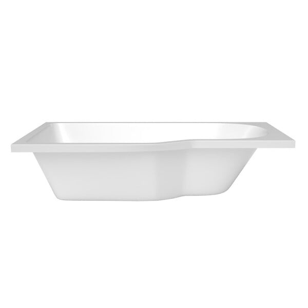 LAGUNA - 160x80 cm Beata Plus baignoire bain douche en acrylique, gauche + tablier + pare-baignoire, pieds, blanc (BE1600LPLUS-SETP1) - large