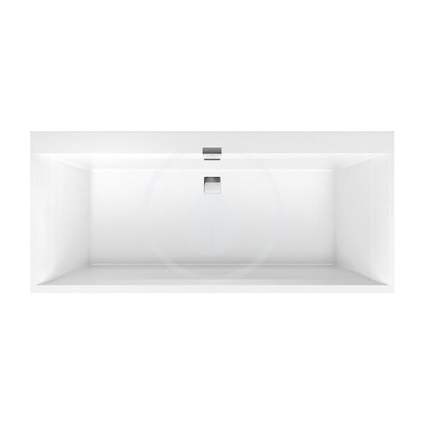 VILLEROY & BOCH - Baignoire rectangulaire Squaro 180x80 cm marbre coulé, sans pieds, blanc (UBQ180SQE2DV-01) - large