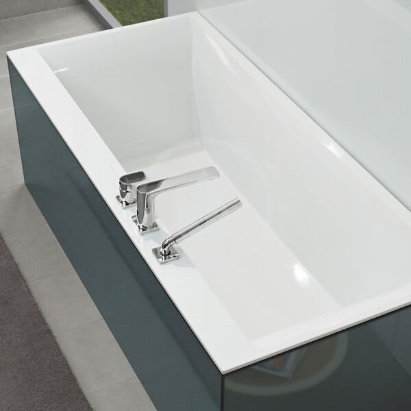 VILLEROY & BOCH - Baignoire rectangulaire Squaro 180x80 cm marbre coulé, sans pieds, blanc (UBQ180SQE2DV-01) - large