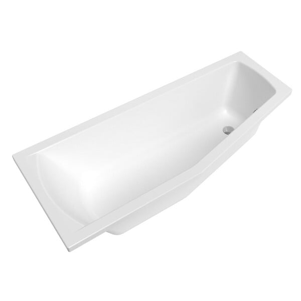 LAGUNA - 160x70 cm Aneta baignoire bain douche asymétrique en acrylique positionnement gauche, sans pieds, blanc (AN1600LPLUS) - large