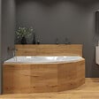 SIKO - 150x100 cm Fortuna Plus baignoire asymétrique avec pieds, Acrylique, Gauche, Blanc (FO1500LPLUS-SET) - vignette