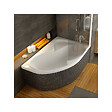 RAVAK - Rosa II 160 x 105 cm Baignoire d'angle orientation droite en acrylique, sans pieds, blanc (CL21000000) - vignette