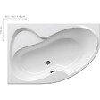 RAVAK - Rosa II 160 x 105 cm Baignoire d'angle orientation droite en acrylique, sans pieds, blanc (CL21000000) - vignette