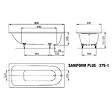 KALDEWEI - Saniform Plus baignoire rectangulaire avec pieds 180x80 cm acier émaillé, Blanc alpin (112800010001-SET) - vignette