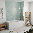 KALDEWEI - Kaldewei 180x80 cm Ensemble baignoire Saniform universelle + Pare baignoire pliable, 2 volets chrome + pieds (KW3751-SETP2) - vignette