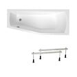 LAGUNA - 160x70 cm Laguna Aneta baignoire bain/douche asymétrique avec pieds, acrylique, droite, blanc (AN1600PPLUS-SET) - vignette