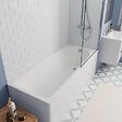 KALDEWEI - Kaldewei 170x70 cm Ensemble baignoire Eurowa universelle + Pare baignoire fixe chrome + pieds (KW312-SETP3) - vignette
