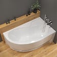 SIKO - 170x100 cm Fortuna Plus baignoire asymétrique, avec pieds, acrylique, droite, blanc (FO1700PPLUS-SET) - vignette