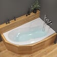 SIKO - 170x100 cm Fortuna Plus baignoire asymétrique, avec pieds, acrylique, droite, blanc (FO1700PPLUS-SET) - vignette