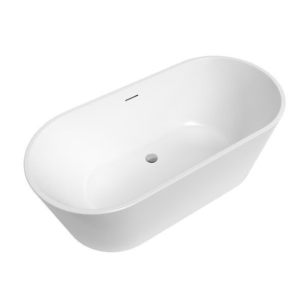 SWISS AQUA TECHNOLOGIES - Swiss Aqua Technologies Mood 150x75 cm baignoire îlot en acrylique 180L, orientation gauche et droite, avec siphon + pieds, blanc (SATVMOOD1500) - large
