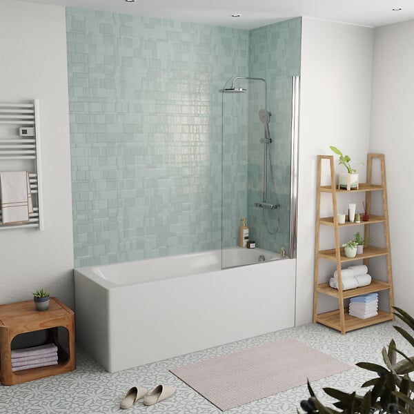 KALDEWEI - 170x75 cm Ensemble baignoire Saniform universelle + Pare baignoire pivotant chrome + pieds (KW3731-SETP1) - large