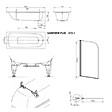 KALDEWEI - 170x75 cm Ensemble baignoire Saniform universelle + Pare baignoire pivotant chrome + pieds (KW3731-SETP1) - vignette