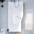 LAGUNA - 160x80 cm Beata Plus baignoire bain/douche asymétrique en acrylique, droite + tablier 160 cm + pieds, blanc (BE1600PPLUS-SET1) - vignette
