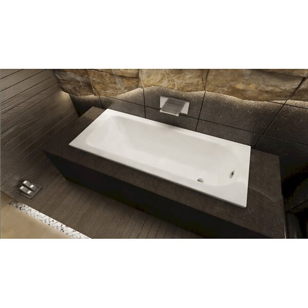 KALDEWEI - Saniform Plus 170 x 75 cm Baignoire droite 123 L en acier émaillé, sans pieds, blanc alpin (112600010001) - large