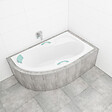 LAGUNA - 170x100 cm Fortuna Plus baignoire asymétrique en  acrylique, droite, sans pieds, blanc (FO1700PPLUS) - vignette