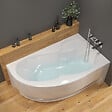SIKO - Siko 150x100 cm Fortuna Plus baignoire asymétrique, avec pieds, acrylique, droite, Blanc (FO1500PPLUS-SET) - vignette