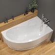 SIKO - Siko 150x100 cm Fortuna Plus baignoire asymétrique, avec pieds, acrylique, droite, Blanc (FO1500PPLUS-SET) - vignette
