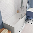SWISS AQUA TECHNOLOGIES - Swiss Aqua Technologies By Kaldewei 150x70 cm Ensemble baignoire Vivien universelle + Pare baignoire pivotant chrome + pieds (SATVIVI150-SETP1) - vignette