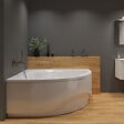 SIKO - 150 x 150 cm Synthia Plus baignoire d'angle avec pieds, Acrylique, Gauche et Droite, Blanc (SY1500PLUS-SET) - vignette