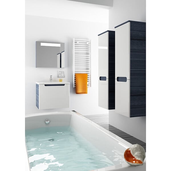 SWISS AQUA TECHNOLOGIES - Fusion 150 x 70 cm Baignoire gain de place en acrylique, sans pieds, blanc (SIKOVR150) - large
