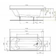 KOLO BY GEBERIT - KOLO by Geberit Opal Plus 170 x 70 cm Baignoire droite avec pieds 190 L en acrylique, blanc (XWP1270000) - vignette