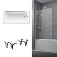 KALDEWEI - Kaldewei 170x75 cm Ensemble baignoire Saniform universelle + Pare baignoire fixe chrome + pieds (KW3731-SETP3) - vignette