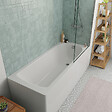 KALDEWEI - Kaldewei 170x75 cm Ensemble baignoire Saniform universelle + Pare baignoire fixe chrome + pieds (KW3731-SETP3) - vignette