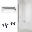 KALDEWEI - Kaldewei 170x75 cm Ensemble baignoire Saniform universelle + Pare baignoire pliable, 2 volets chrome + pieds (KW3731-SETP2) - vignette
