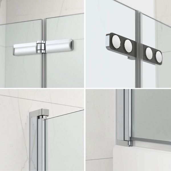 KALDEWEI - Kaldewei 170x75 cm Ensemble baignoire Saniform universelle + Pare baignoire pliable, 2 volets chrome + pieds (KW3731-SETP2) - large