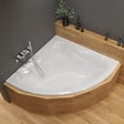 LAGUNA - 150x150 cm Royale baignoire d'angle en acrylique, gauche et droite, sans pieds, blanc (RO1500NEW) - vignette