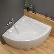 LAGUNA - 150x150 cm Royale baignoire d'angle en acrylique, gauche et droite, sans pieds, blanc (RO1500NEW) - vignette