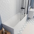 KALDEWEI - Kaldewei 170x70 cm Ensemble baignoire Eurowa universelle + Pare baignoire pliable, 2 volets noir + pieds (KW312-SETP4) - vignette