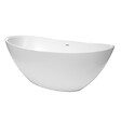 SWISS AQUA TECHNOLOGIES - Swiss Aqua Technologies Paula 167x81,8 cm Baignoire îlot en marbre Coulé 260L, sans pieds, blanc (SATPA1670) - vignette