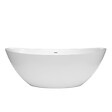 SWISS AQUA TECHNOLOGIES - Swiss Aqua Technologies Paula 167x81,8 cm Baignoire îlot en marbre Coulé 260L, sans pieds, blanc (SATPA1670) - vignette