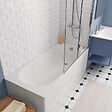 KOLO BY GEBERIT - KOLO by Geberit 160x70 cm Ensemble baignoire Opal Plus universelle +Pare baignoire pliable, 2 volets chrome + pieds (XWP1260000-SETP2) - vignette