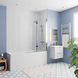 KALDEWEI - Kaldewei 170x70 cm Ensemble baignoire Eurowa universelle + Pare baignoire pliable, 2 volets chrome + pieds (KW312-SETP2) - vignette