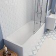KALDEWEI - Kaldewei 170x70 cm Ensemble baignoire Eurowa universelle + Pare baignoire pliable, 2 volets chrome + pieds (KW312-SETP2) - vignette
