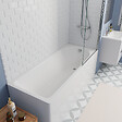 KALDEWEI - Kaldewei 170x70 cm Ensemble baignoire Eurowa universelle + Pare baignoire pivotant chrome + pieds (KW312-SETP1) - vignette