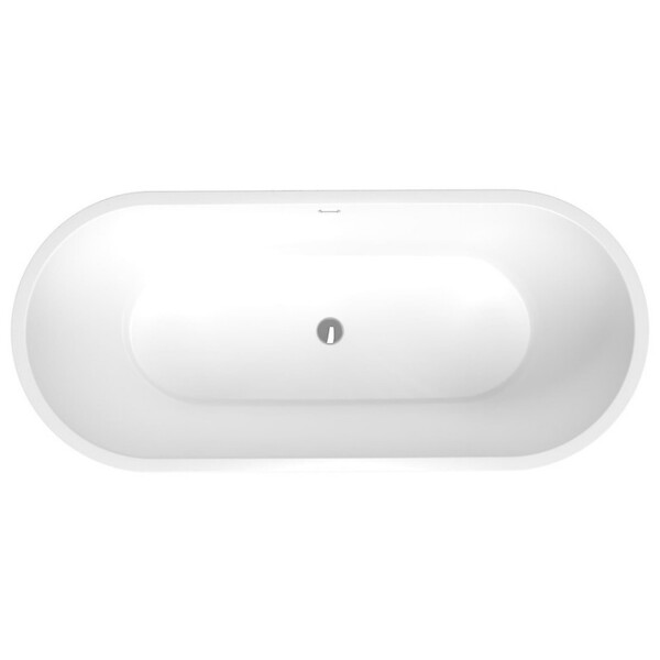 SWISS AQUA TECHNOLOGIES - Swiss Aqua Technologies Dua 170 x 75 cm Baignoire îlot en acrylique + Siphon, sans pieds, blanc (SATDUA1700) - large
