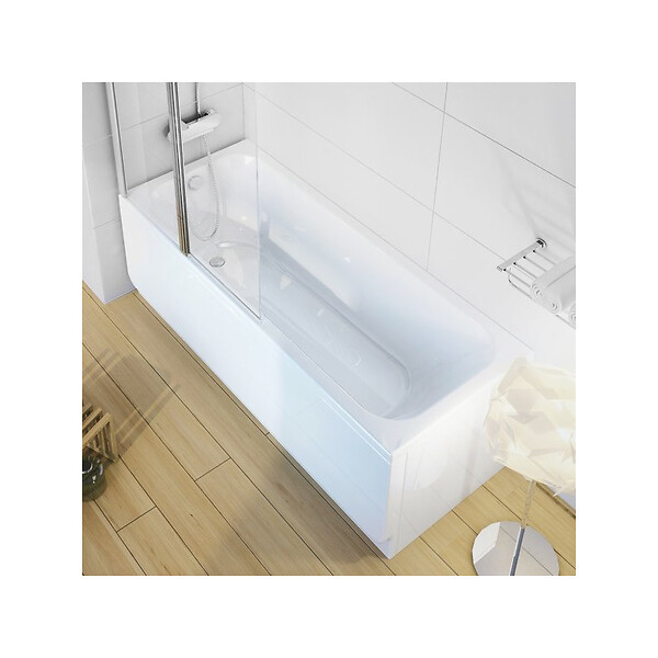 RAVAK - RAVAK BAIGNOIRE ACRYLIQUE RECTANGULAIRE CHROME, 1600 x 700 mm,  sans pieds, blanc - large
