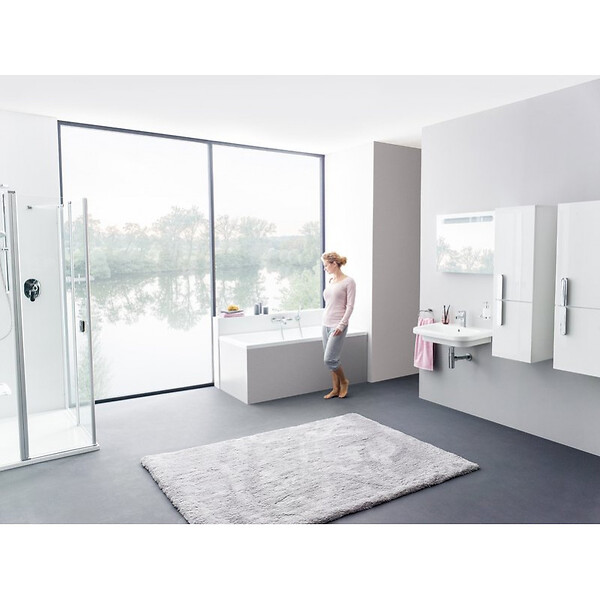 RAVAK - RAVAK BAIGNOIRE ACRYLIQUE RECTANGULAIRE CHROME, 1600 x 700 mm,  sans pieds, blanc - large