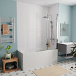 JIKA (GROUPE ROCA) - Jika (Groupe Roca) 160x70 cm Ensemble baignoire Riga universelle + Pare baignoire pliable, 2 volets chrome + pieds (3406-SETP) - vignette