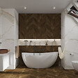 SWISS AQUA TECHNOLOGIES - Swiss Aqua Technologies Mette 158x77 cm Baignoire îlot en marbre Coulé 280L, sans pieds, blanc, (SATMET1580) - vignette