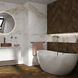 SWISS AQUA TECHNOLOGIES - Swiss Aqua Technologies Mette 158x77 cm Baignoire îlot en marbre Coulé 280L, sans pieds, blanc, (SATMET1580) - vignette