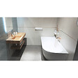 SWISS AQUA TECHNOLOGIES - Swiss Aqua Technologies Nelly 175 x 82 cm Baignoire droite Autoportante orientation gauche en marbre coulé, sans pieds, blanc (NEL1700L) - vignette