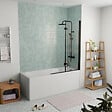 KALDEWEI - Kaldewei 170x75 cm Ensemble baignoire Saniform universelle + Pare baignoire pliable, 2 volets noir + pieds (KW3731-SETP4) - vignette