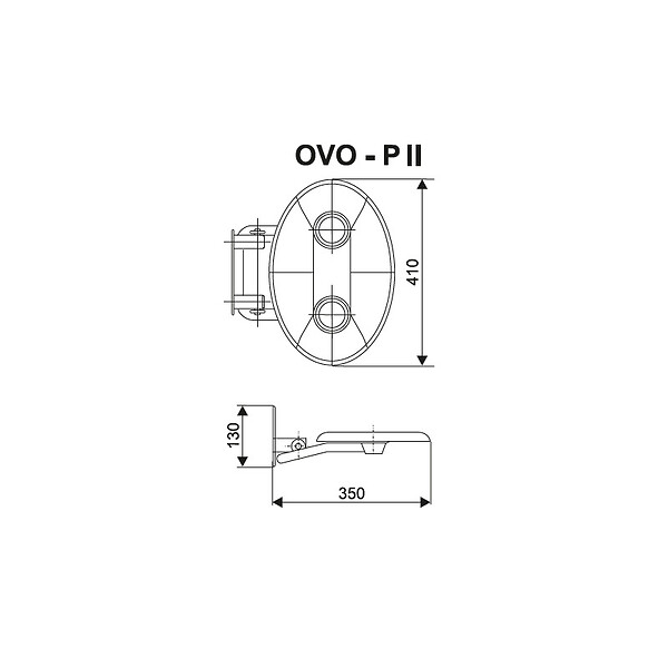 RAVAK - Ovo-P II-Opal siège de douche rabattable PMR pour cabine de douche (B8F0000049) - large